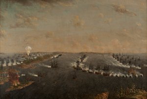 Prima battaglia russo-svedese di Rochensalm il 24 agosto 1789, c. 1790 da Johan Tietrich Schoultz