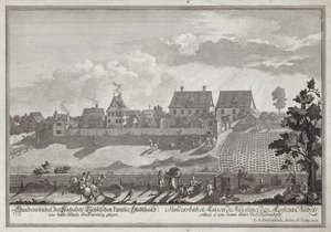 Sundersbuhl, residenza della famiglia Nutzel, vicino a Norimberga da Johann Adam Delsenbach