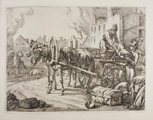 Cosacchi che saccheggiano in una città da Johann Adam Klein
