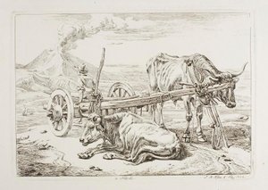 A Napoli (buoi e un carro a Napoli) da Johann Adam Klein