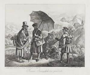 Gli artisti nel loro viaggio, pub. 1819 da Johann Adam Klein