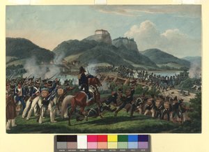 Passaggio delle truppe austriache sotto il barone Hiller presso Hollenburg sulla Drava il 19 settembre 1813 da Johann Adam Klein