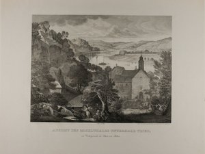 Vista della valle della Mosella sotto Treviri con le rocce di Pallien in primo piano da Johann Anton Alban Ramboux