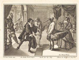 Arlecchino a Casa del Dr. Polovard da Johann Balthasar Probst after Johann Jacob Schübler