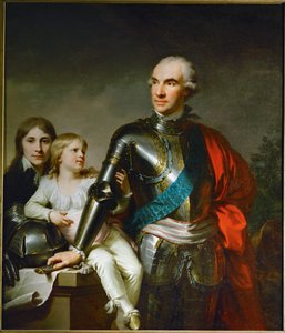 Il conte Stanislas Felix Potocki e i suoi due figli Felix-Georg e Stanislas ... da Johann Baptist Edler von Lampi
