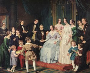 La famiglia Neuss, 1842 da Johann Baptist Joseph Bastine