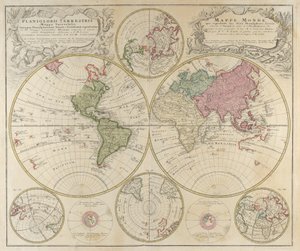 Planisfero terrestre, mappa universale da Johann Baptista Homann
