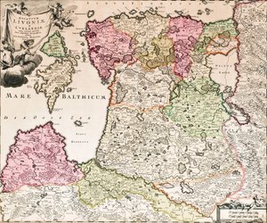 Il Mar Baltico Da: Baltikum Ducatuum Livoniae et Curlandiae cum vicinis Insulis Nova Exhibitio Geographica, ca 1720 da Johann Baptista Homann