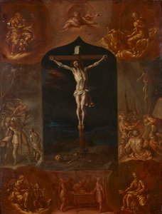 Gesù crocifisso e sette scene bibliche da Johann Carl von Reslfeld