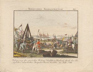 Assedio della fortezza russa di Nyslott in Finlandia da Johann Caspar Weinrauch