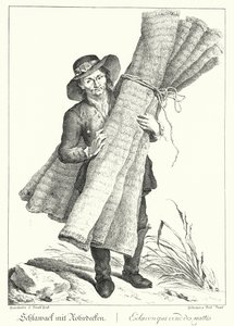 Venditore di tappeti (incisione) da Johann Christian (after) Brand