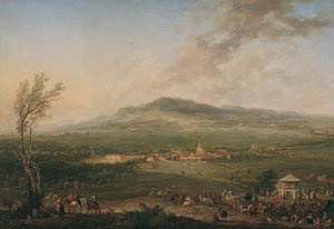 Laxenburg dalla casa di piacere sulla Hanawiese verso Mödling da Johann Christian Brand