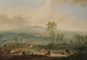 Laxenburg dalla Schneiderau verso Guntramsdorf e Mödling da Johann Christian Brand