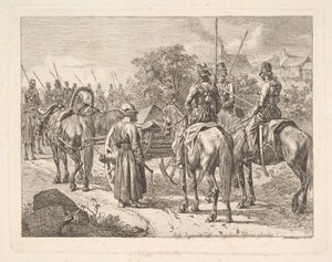 Cosacchi che scortano il cassone reggimentale da Johann Christian Erhard