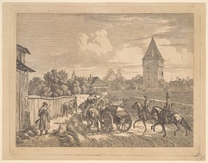 Lancieri Russi che Scortano il Cassone del Reggimento, 1816 da Johann Christian Erhard