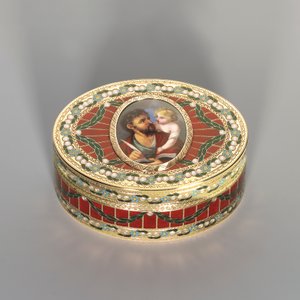 Scatola da tabacco, Dresda, c.1775-80, la miniatura Ginevra, c.1800