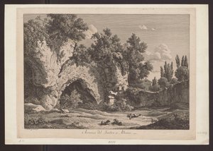 Veduta del teatro ad Albano (Pastore con pecore tra le rovine) da Johann Christian Reinhart