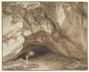 Paesaggio roccioso con cacciatori da Johann Christian Reinhart