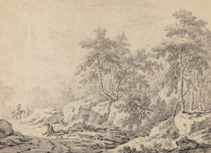 Viaggiatori in un bosco roccioso