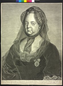 Imperatrice del Sacro Romano Impero Maria Teresa (incisione) da Johann Christoph von Reinsperger
