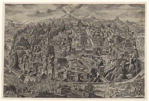 Mappa panoramica di Gerusalemme con rappresentazioni della Passione di Cristo da Johann Daniel Herz (I)