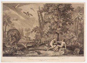 Eva porge la mela ad Adamo da Johann Elias Ridinger