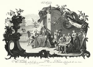 Giochi da tavolo (incisione) da Johann Esaias Nilson