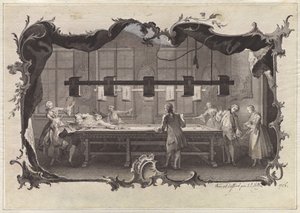 Signore e Signori che Giocano a Biliardo da Johann Esaias Nilson