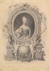 Ritratto della regina Maria Antonietta in una cornice ornamentale, fine XVIII secolo da Johann Esaias Nilson