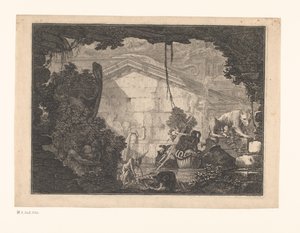 Capriccio architettonico con figure da Johann Ferdinand Hetzendorff von Hohenberg