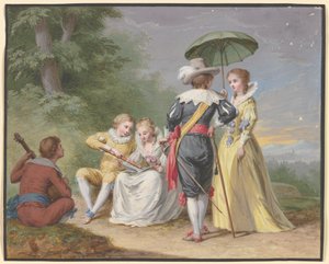Compagnia musicale ai margini del bosco da Johann Friedrich August Tischbein