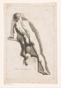 Nudo maschile inginocchiato, visto da dietro da Johann Friedrich Bolt