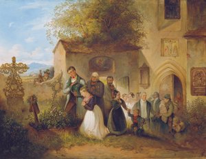 Al cimitero ("La sposa sulla tomba") da Johann Friedrich Treml