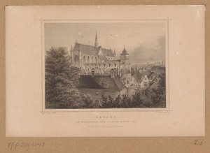 Gezicht op de Hooglandse Kerk te Leiden da Johann Gabriel Friedrich Poppel