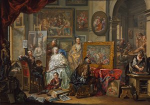 Lo studio del pittore da Johann Georg Platzer