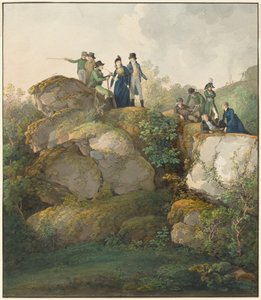 Una festa reale ammira il tramonto sulla cima del monte Hesselberg da Johann Georg von Dillis