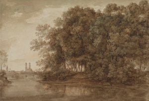 Vista di Monaco dalla Praterinsel da Johann Georg von Dillis