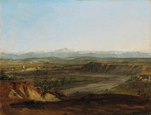 La valle del Lech con vista sulla Zugspitze da Johann Georg von Dillis
