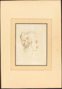 Testa di una donna da Johann Gottlieb Prestel after Guercino