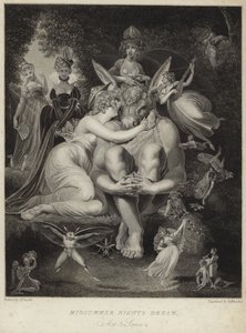Titania bacia Bottom in Sogno di una notte di mezza estate