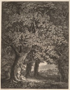 Paesaggio italiano con una coppia di pastori da Johann Heinrich Meyer