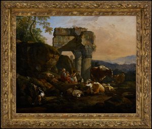 Paesaggio romano con bestiame e pastori da Johann Heinrich Roos