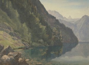 Riva boscosa al lago Königsee, prima metà del XIX secolo