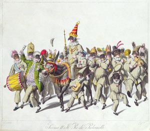 Processione del Re Punch durante il Carnevale Romano, inizio XIX secolo da Johann Heinrich Stuermer