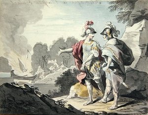 Nestore Mostra a Telemaco la Nave da Johann Heinrich Tischbein