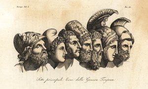 Busti dei sette principali eroi della guerra di Troia da Johann Heinrich Wilhelm (after) Tischbein
