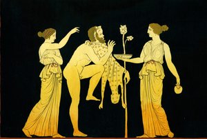 Due menadi offrono vino a Dioniso da Johann Heinrich Wilhelm Tischbein