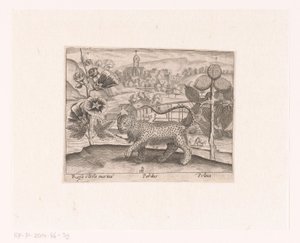 Serie di Stampe con Fiori e Animali in un Paesaggio da Johann Hogenberg