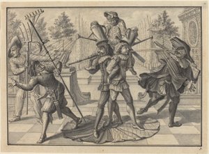 Arlecchino e Scaramuccia Creano una "Fontana" da Johann Jacob Schubler