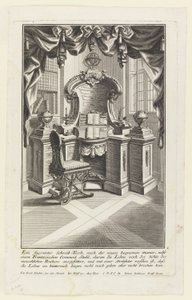 Ein façonirter Schreib-Tisch, (Scrivania e sedia) da Johann Jakob Schübler